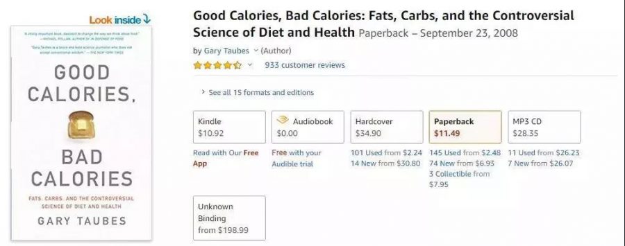 2007 年，加里·陶布斯gary_taubes出版了《好卡路里，坏卡路里》（《Good Calories, Bad Calories》），把他 5 年钻研的发现公之于众。